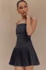 Rylee Multi Pleat Mini Dress - Charcoal sold by Meshki