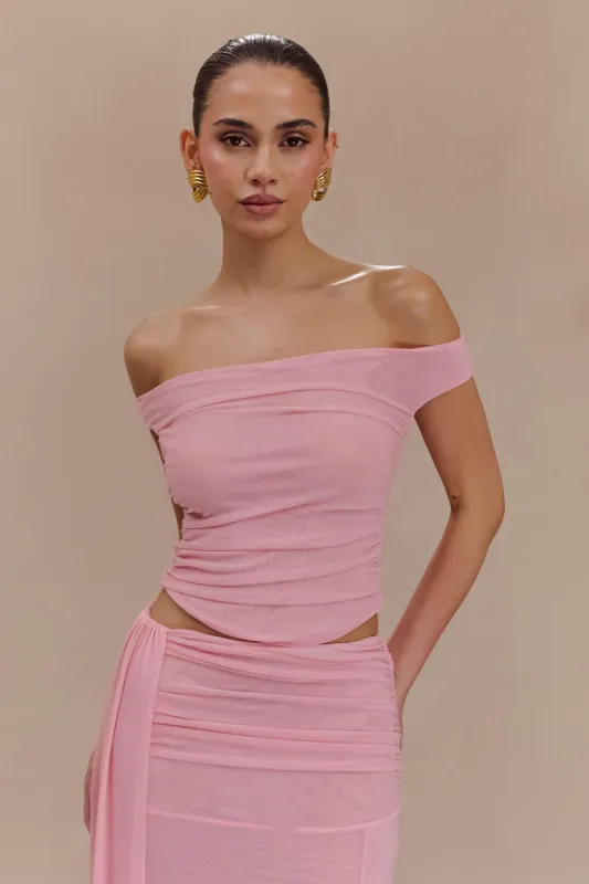 Brooklyn Mesh Crop Top - Candy Pink sold by Meshki