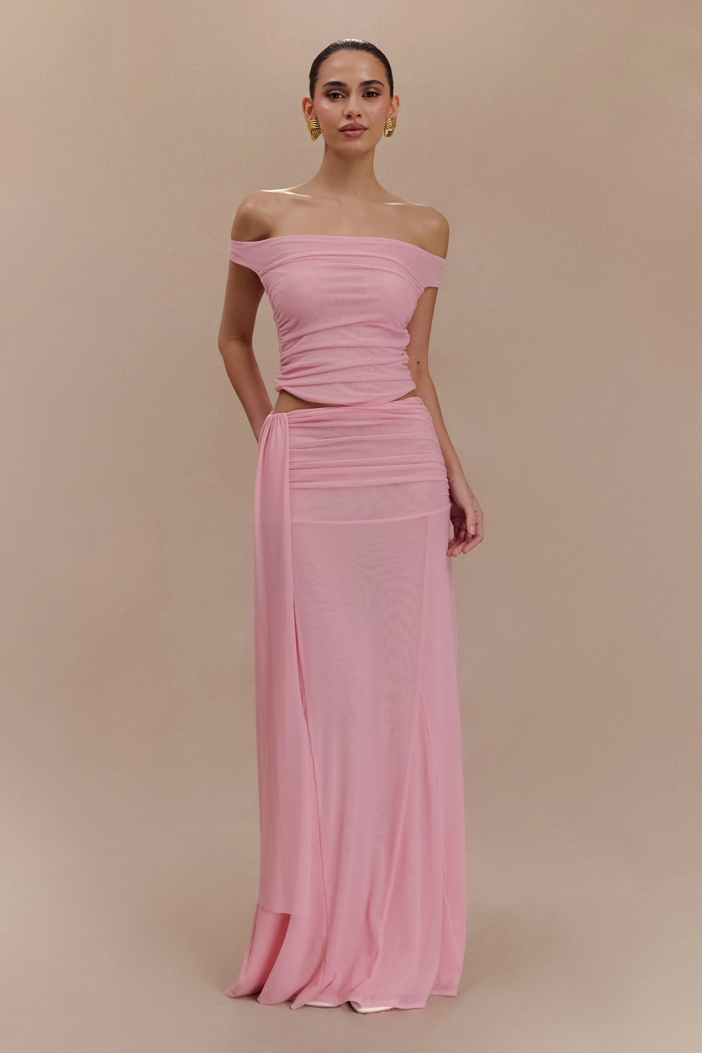 Brooklyn Mesh Crop Top - Candy Pink sold by Meshki product image thumbnail 5