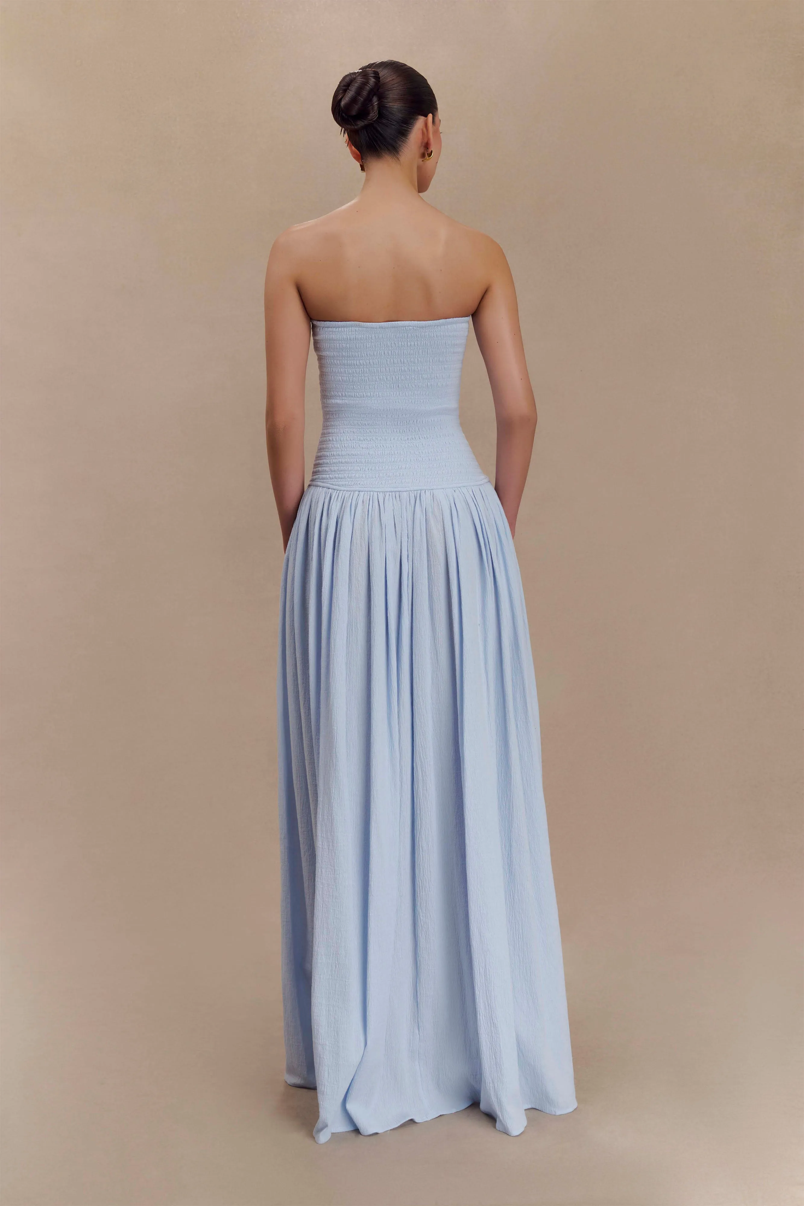 Maureen Cotton Shirring Maxi Dress - Powder Blue sold by Meshki product image thumbnail 2