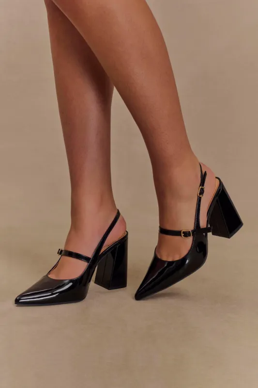 Valerie Pointed Heels - Black sold by Meshki
