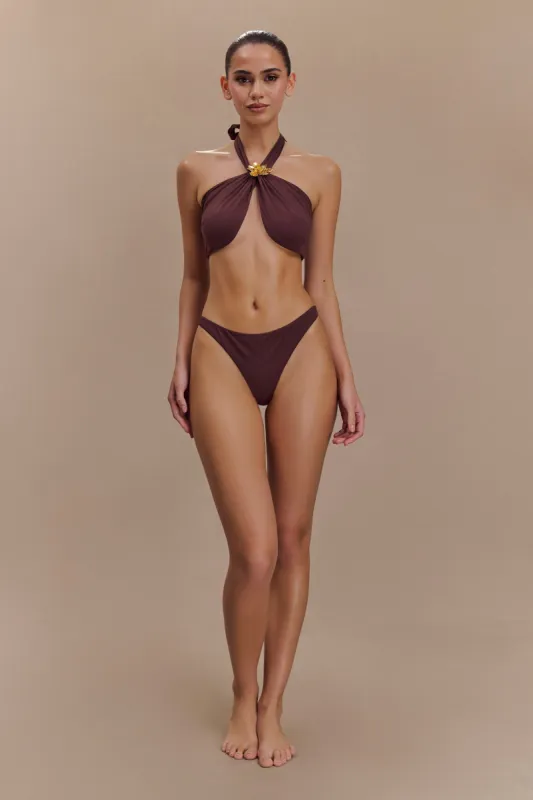Aria Bikini Bottom - Chocolate sold by Meshki