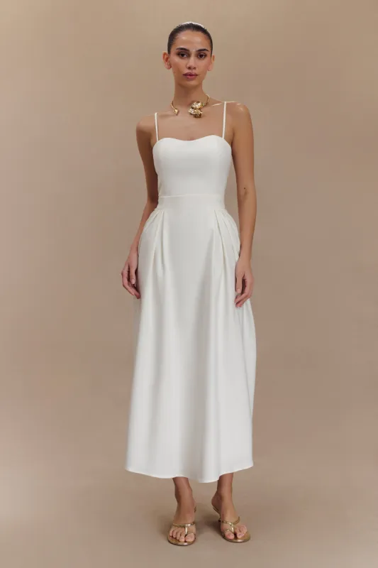 Rebecca Cotton Midi Dress - White sold by Meshki