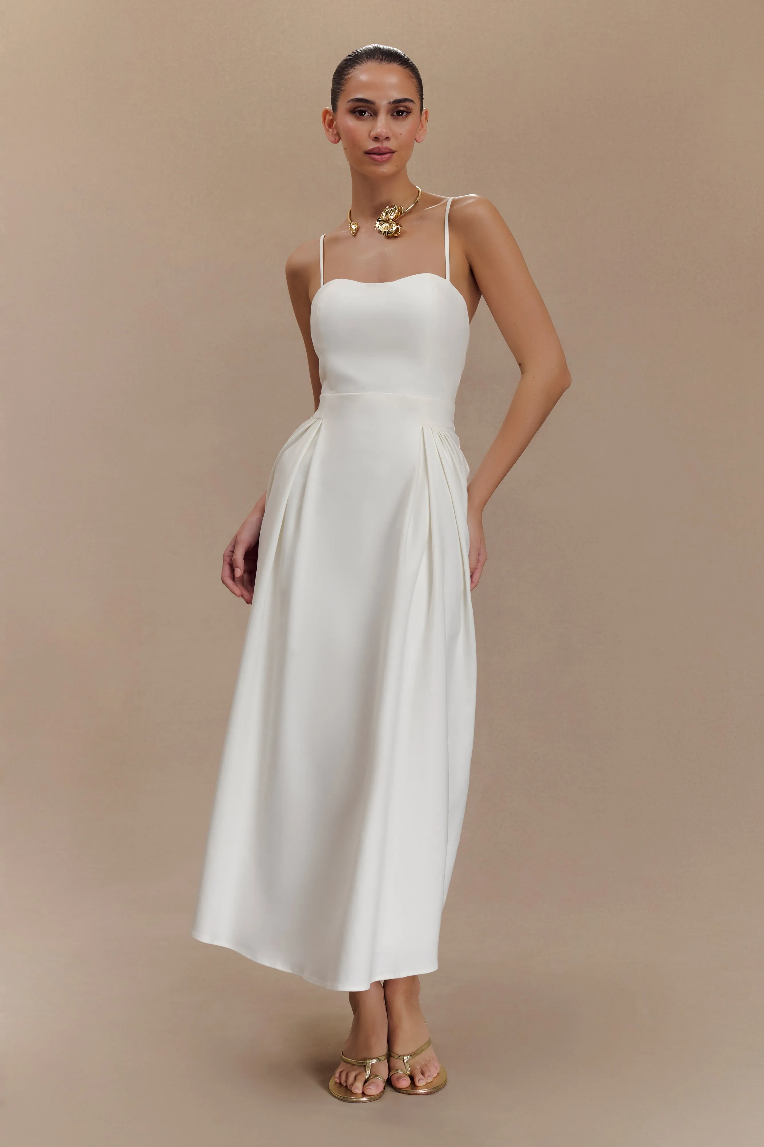 Rebecca Cotton Midi Dress - White sold by Meshki product image thumbnail 5