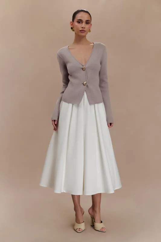 Veda Wide Sleeve Knit Cardigan - Stone Marle sold by Meshki