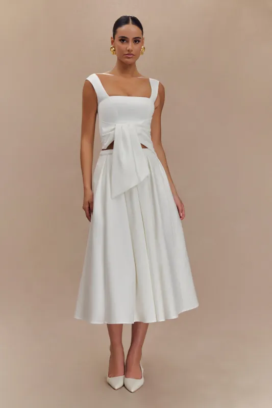 Bryony Satin Structured Sleeveless Top - White sold by Meshki