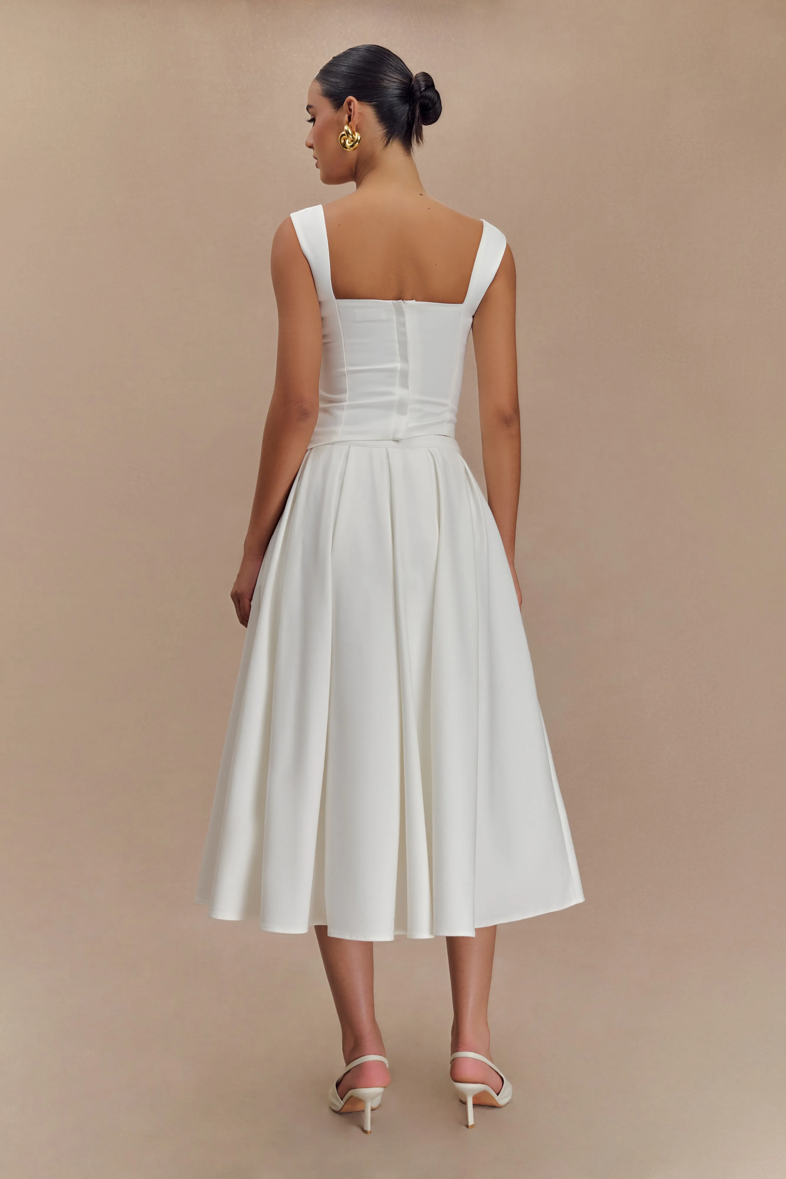 Bryony Satin Structured Sleeveless Top - White sold by Meshki product image thumbnail 2