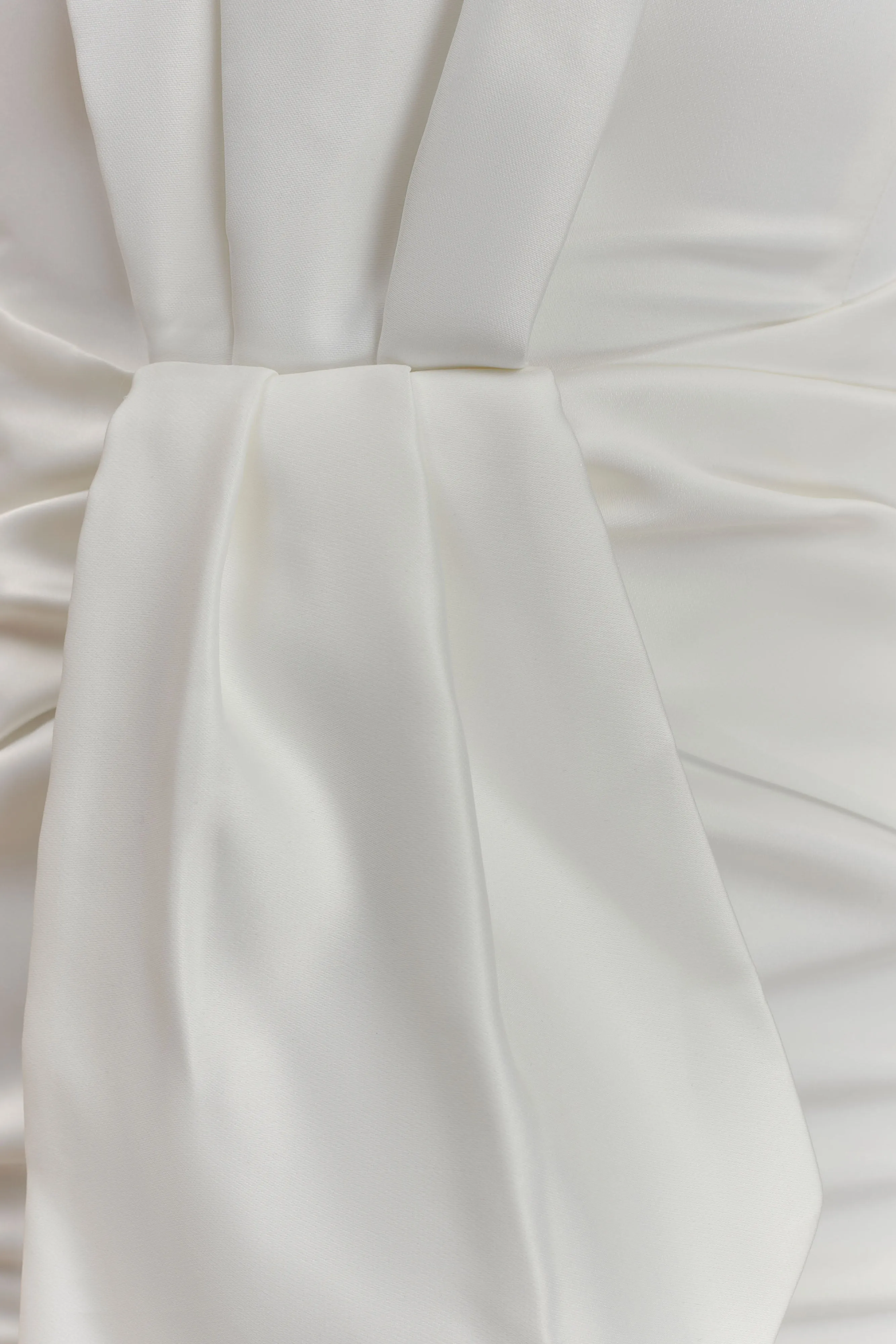 Cyrill Strapless Satin Structured Maxi Dress - White sold by Meshki product image thumbnail 5