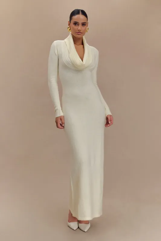 Alessandra Reversible Knit Maxi Dress - Ivory Marle sold by Meshki