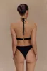 Skye Floral Crochet Tie Up Bikini Bottom - Black And White sold by Meshki