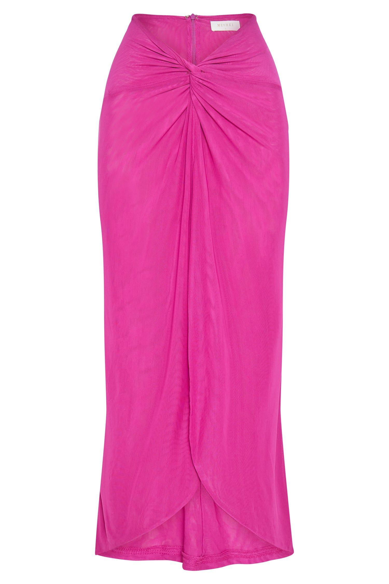 Nicky Midi Twist Mesh Skirt - Fuchsia sold by Meshki product image thumbnail 10
