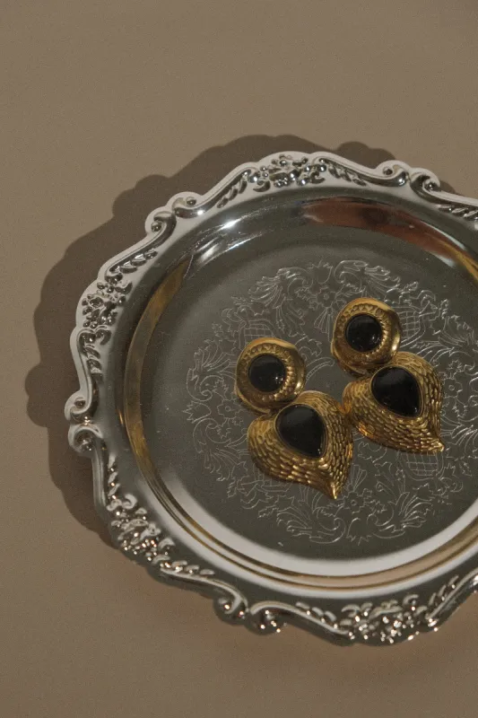 Lillian Vintage Drop Earrings - Gold sold by Meshki