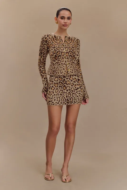 Marissa Knit Mini Skirt - Leopard Print sold by Meshki
