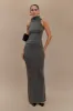 Elise Knit Maxi Skirt - Charcoal Marle sold by Meshki