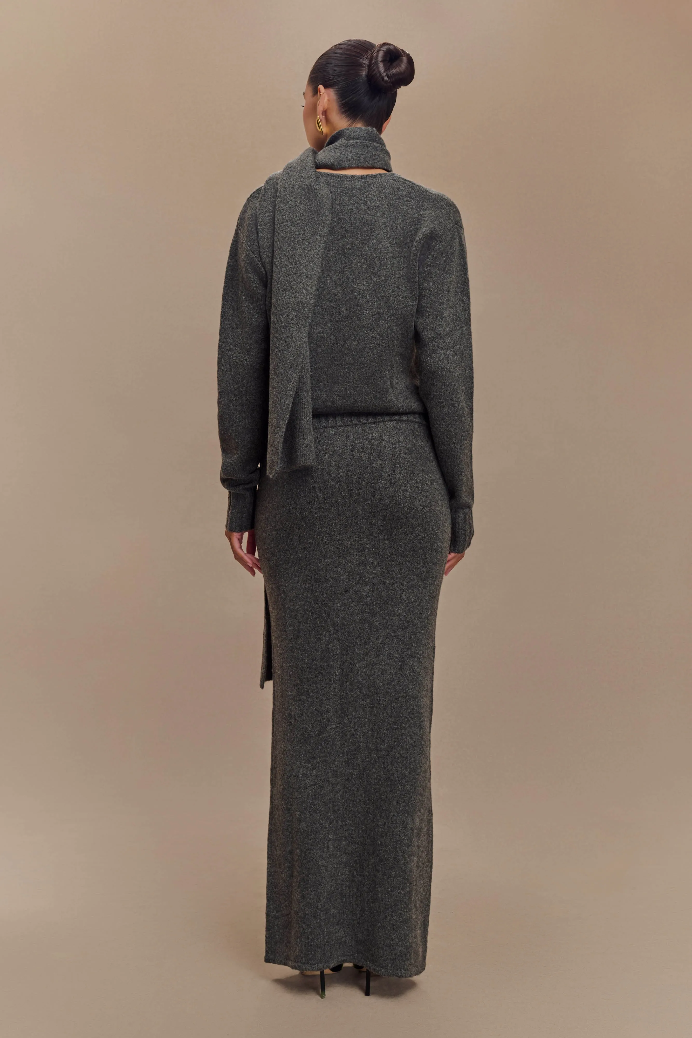 Elise Knit Maxi Skirt - Charcoal Marle sold by Meshki product image thumbnail 5