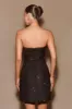 Gala Strapless Tweed Mini Dress - Black sold by Meshki