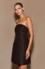 Gala Strapless Tweed Mini Dress - Black sold by Meshki