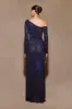 Nash Diamante Off Shoulder Maxi Dress - Navy sold by Meshki