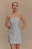 Gala Strapless Tweed Mini Dress - Silver sold by Meshki
