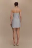 Gala Strapless Tweed Mini Dress - Silver sold by Meshki