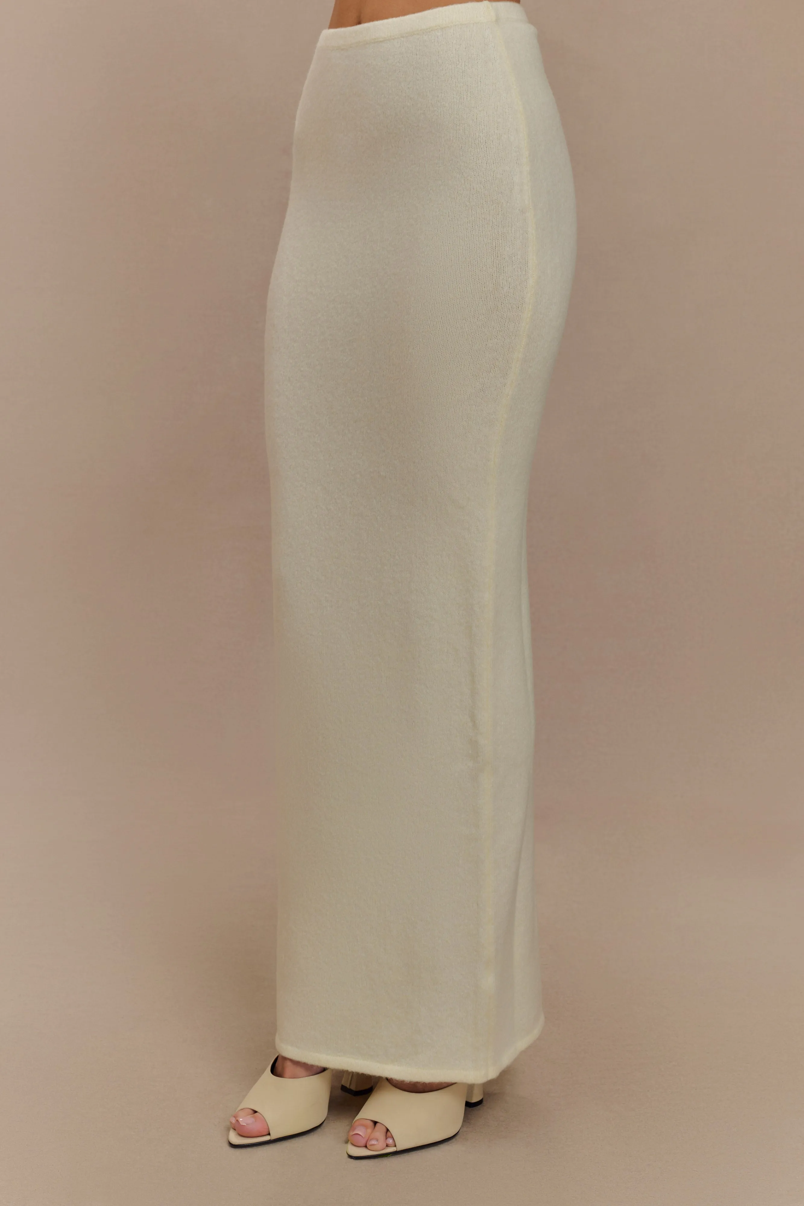 Elise Knit Maxi Skirt - Ivory Marle sold by Meshki product image thumbnail 5