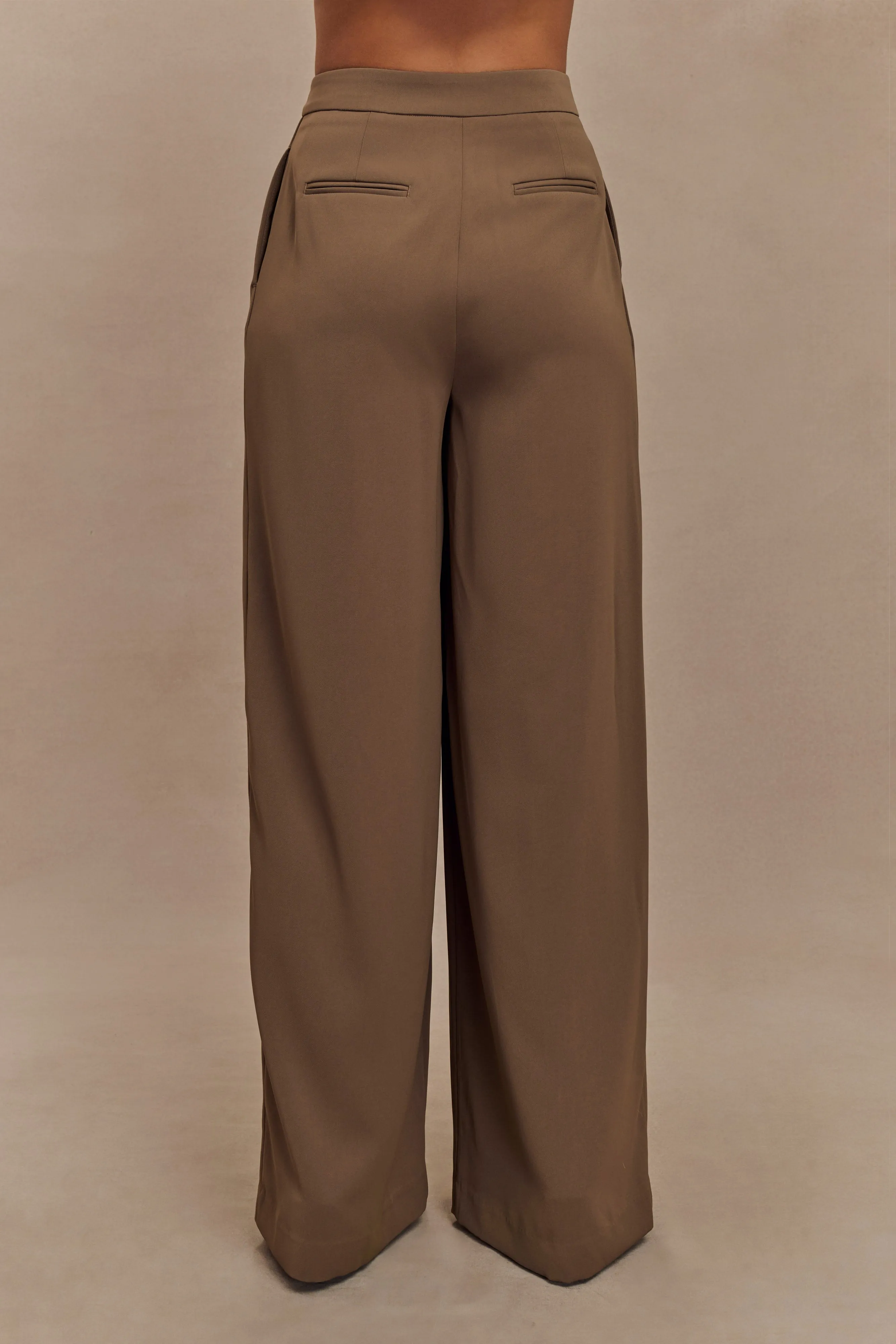 Faith Suiting Wide Leg Pant - Cacao Brown sold by Meshki product image thumbnail 2