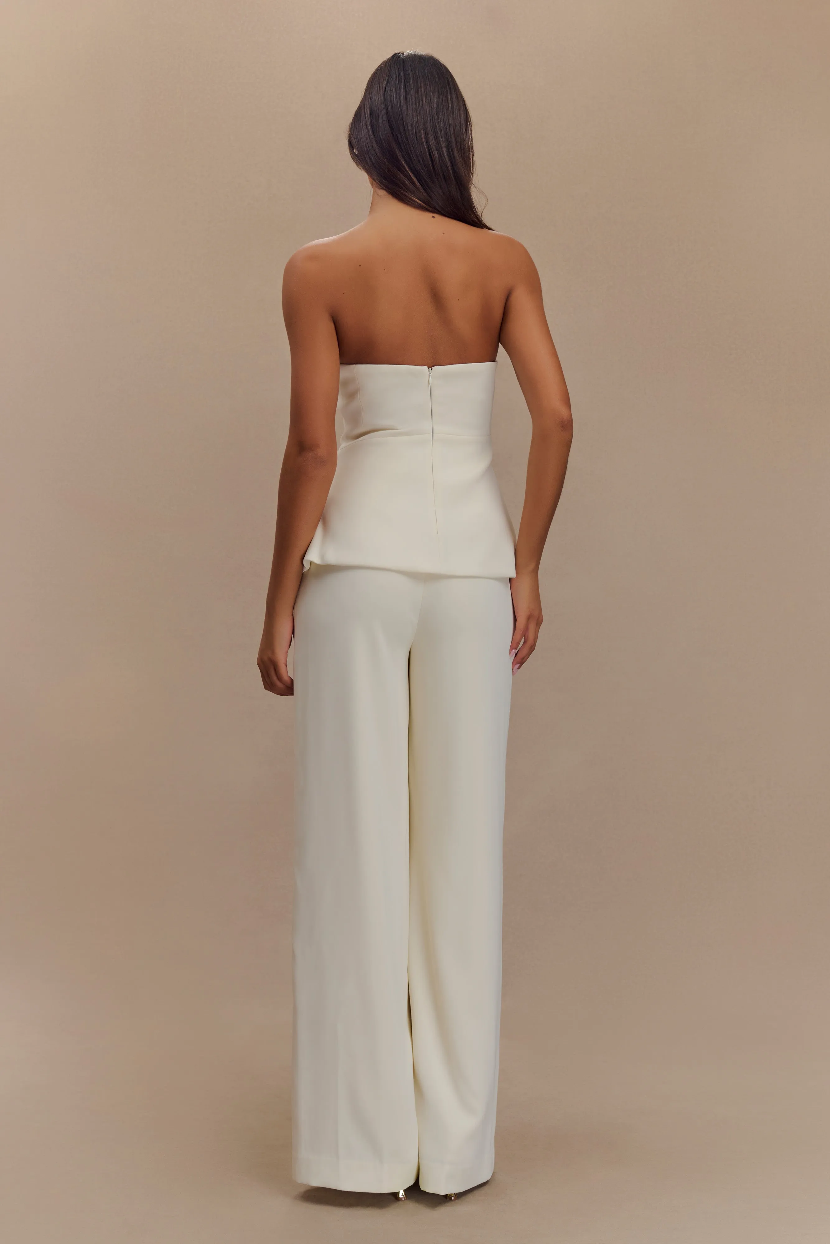 Faith Suiting Wide Leg Pant - Ivory sold by Meshki product image thumbnail 4