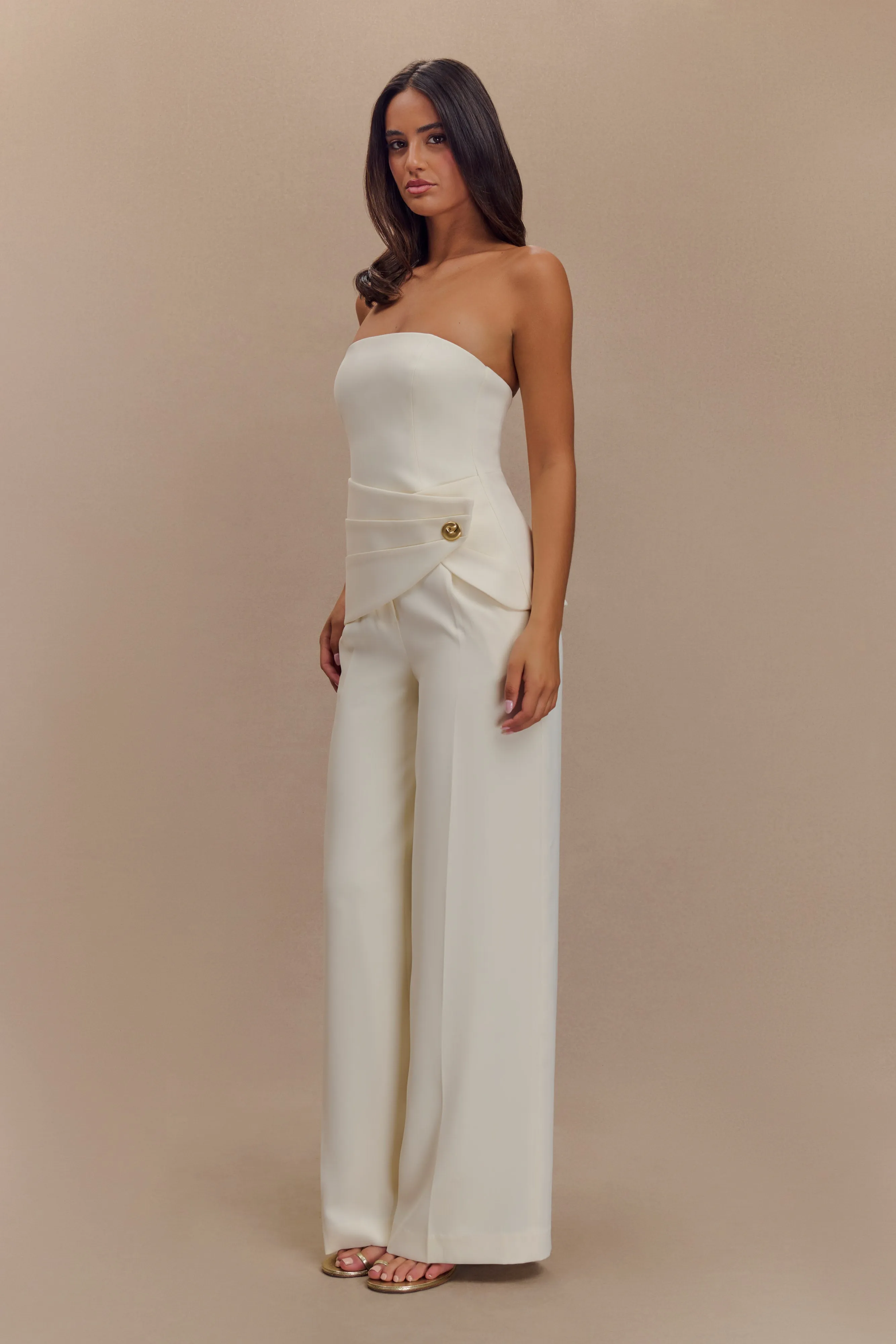 Faith Suiting Wide Leg Pant - Ivory sold by Meshki product image thumbnail 5
