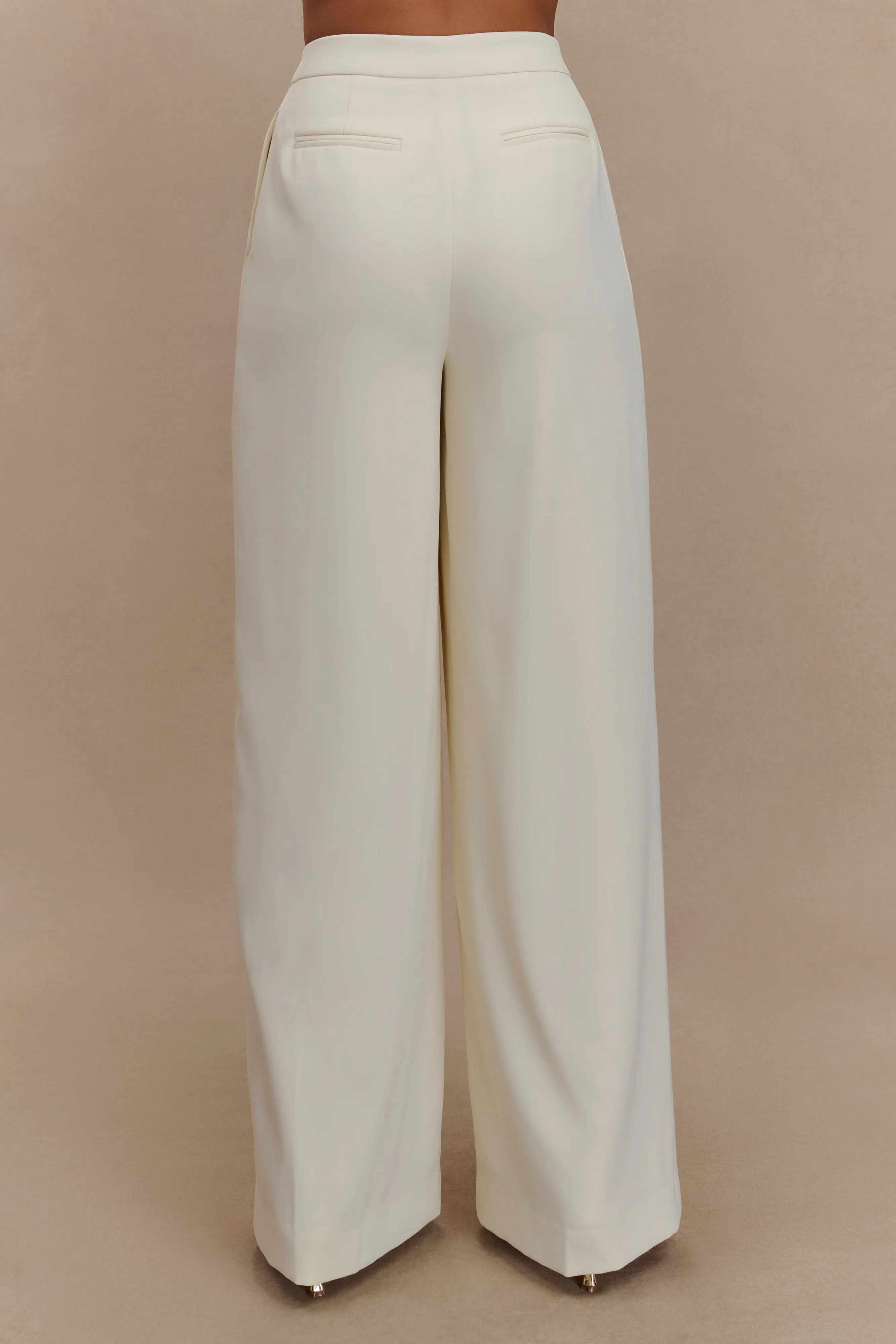 Faith Suiting Wide Leg Pant - Ivory sold by Meshki product image thumbnail 2