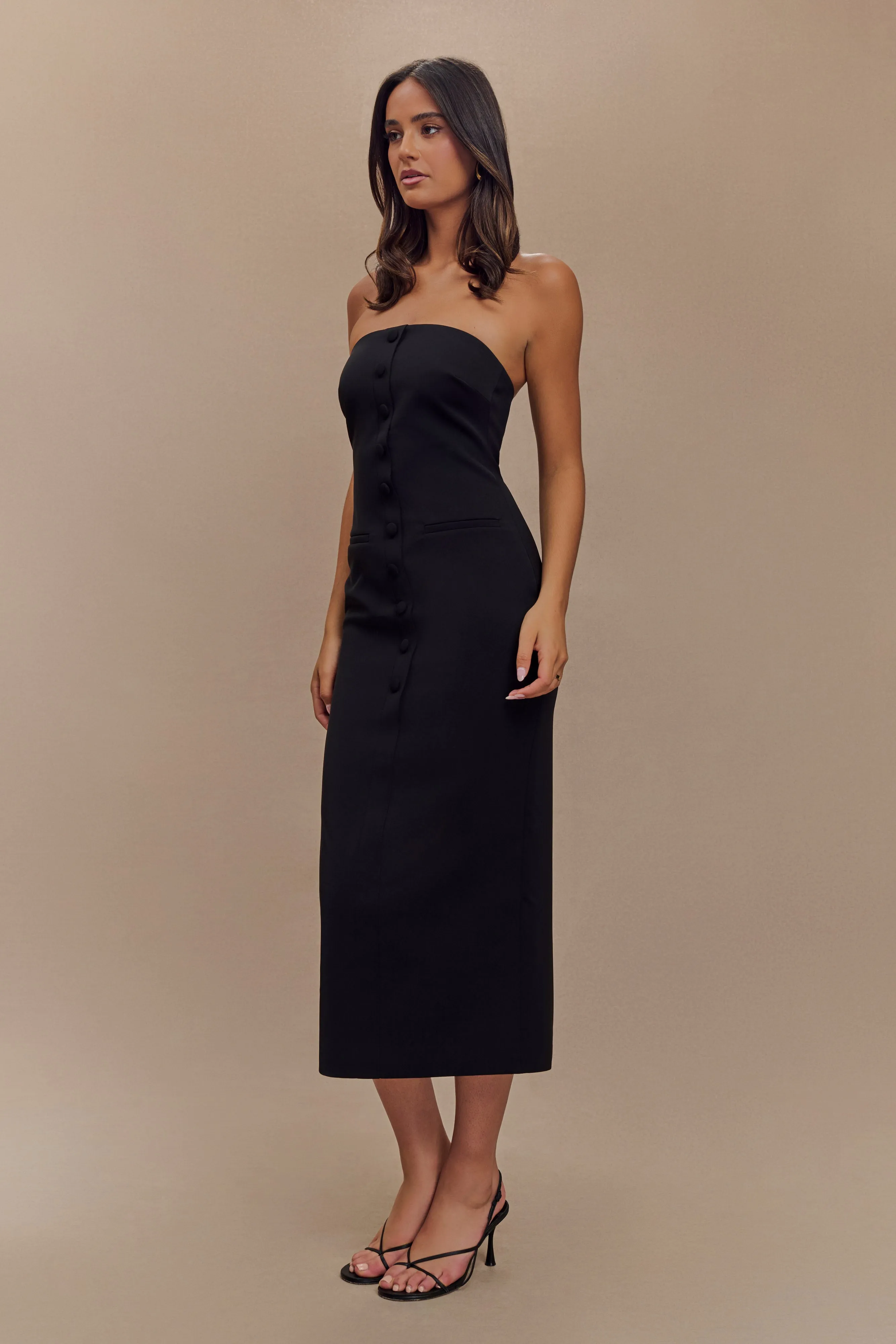 Sussan Strapless Midi Dress - Black sold by Meshki product image thumbnail 4
