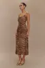 Leanne Chiffon Midi Dress - Leopard Print sold by Meshki