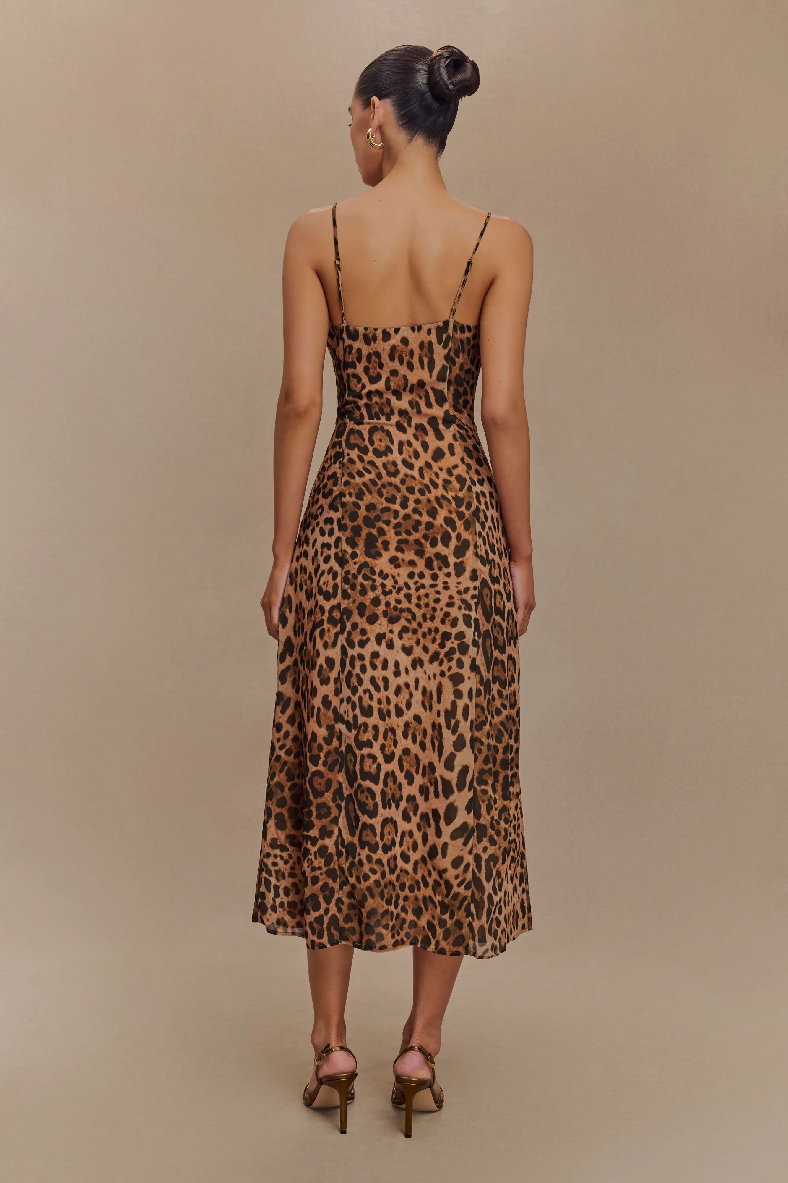 Leanne Chiffon Midi Dress - Leopard Print sold by Meshki product image thumbnail 2