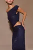 Kenny Diamante One Shoulder Maxi Dress - Navy sold by Meshki