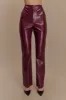 Tyra Straight Leg Faux Leather Pants - Cherry Red sold by Meshki