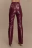 Tyra Straight Leg Faux Leather Pants - Cherry Red sold by Meshki
