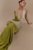 Stella Draped Slinky Maxi Dress - Ombre Vintage Olive sold by Meshki