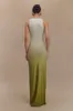 Stella Draped Slinky Maxi Dress - Ombre Vintage Olive sold by Meshki