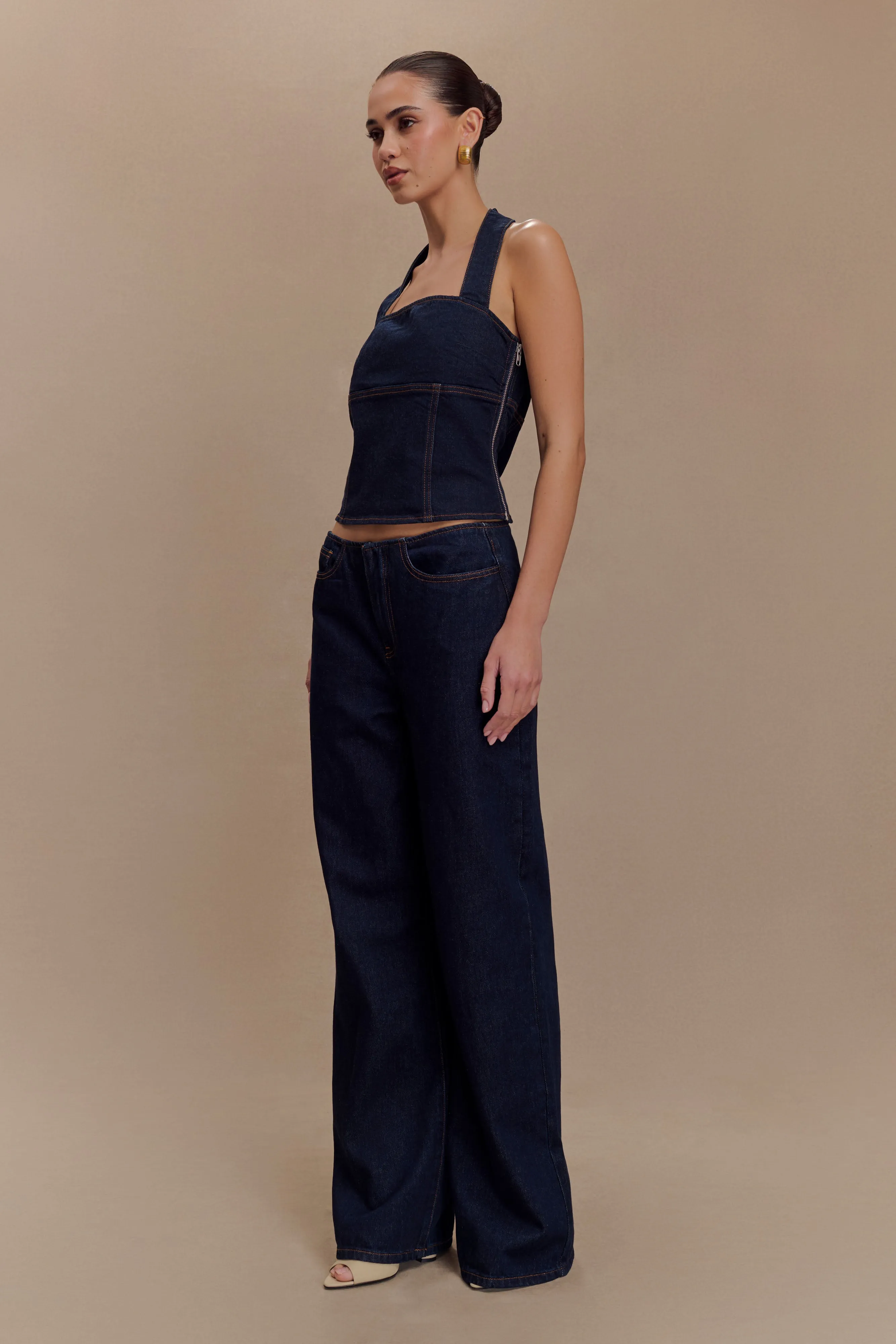 Dayna Denim Halter Top - Indigo Blue sold by Meshki product image thumbnail 3