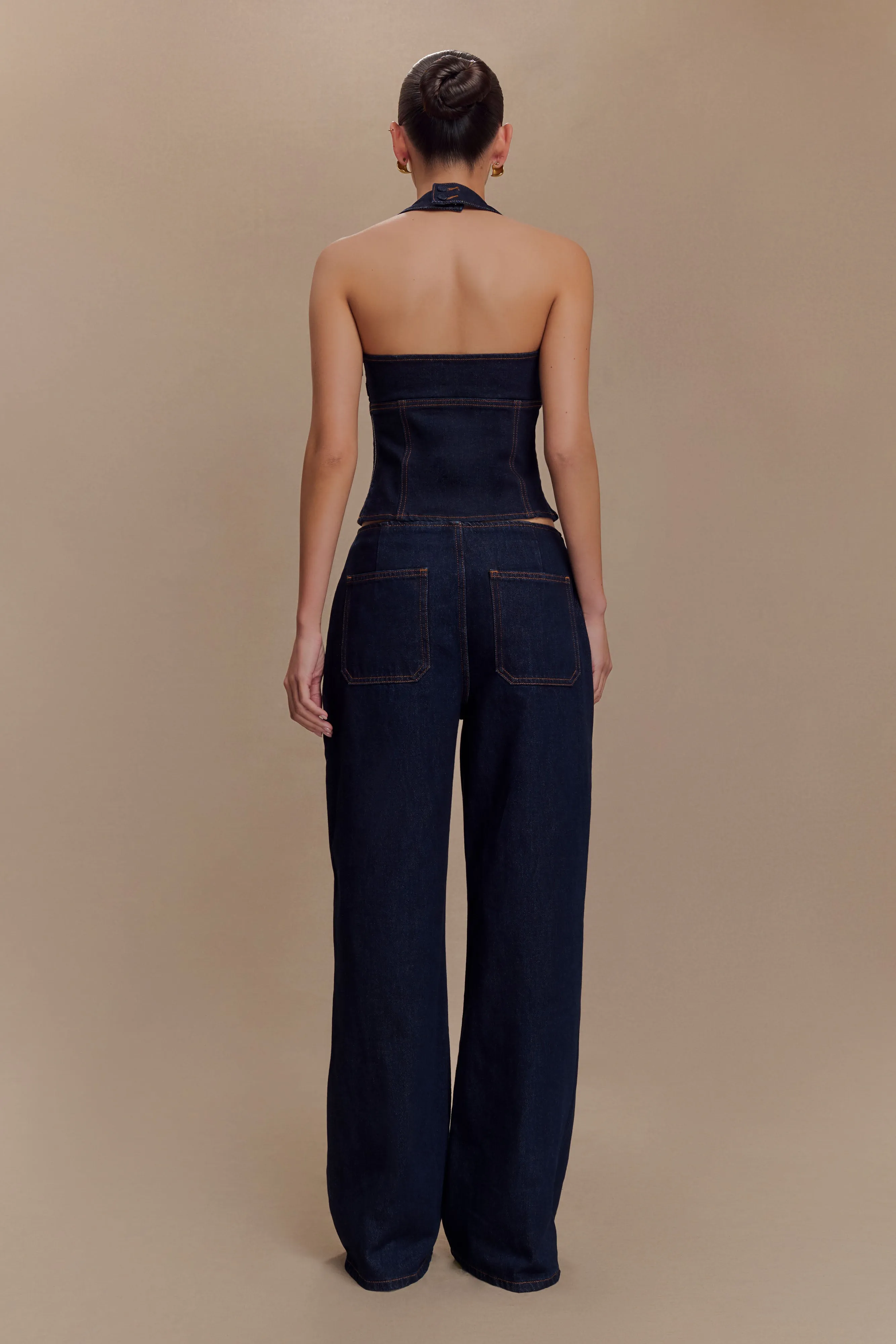 Dayna Denim Halter Top - Indigo Blue sold by Meshki product image thumbnail 2