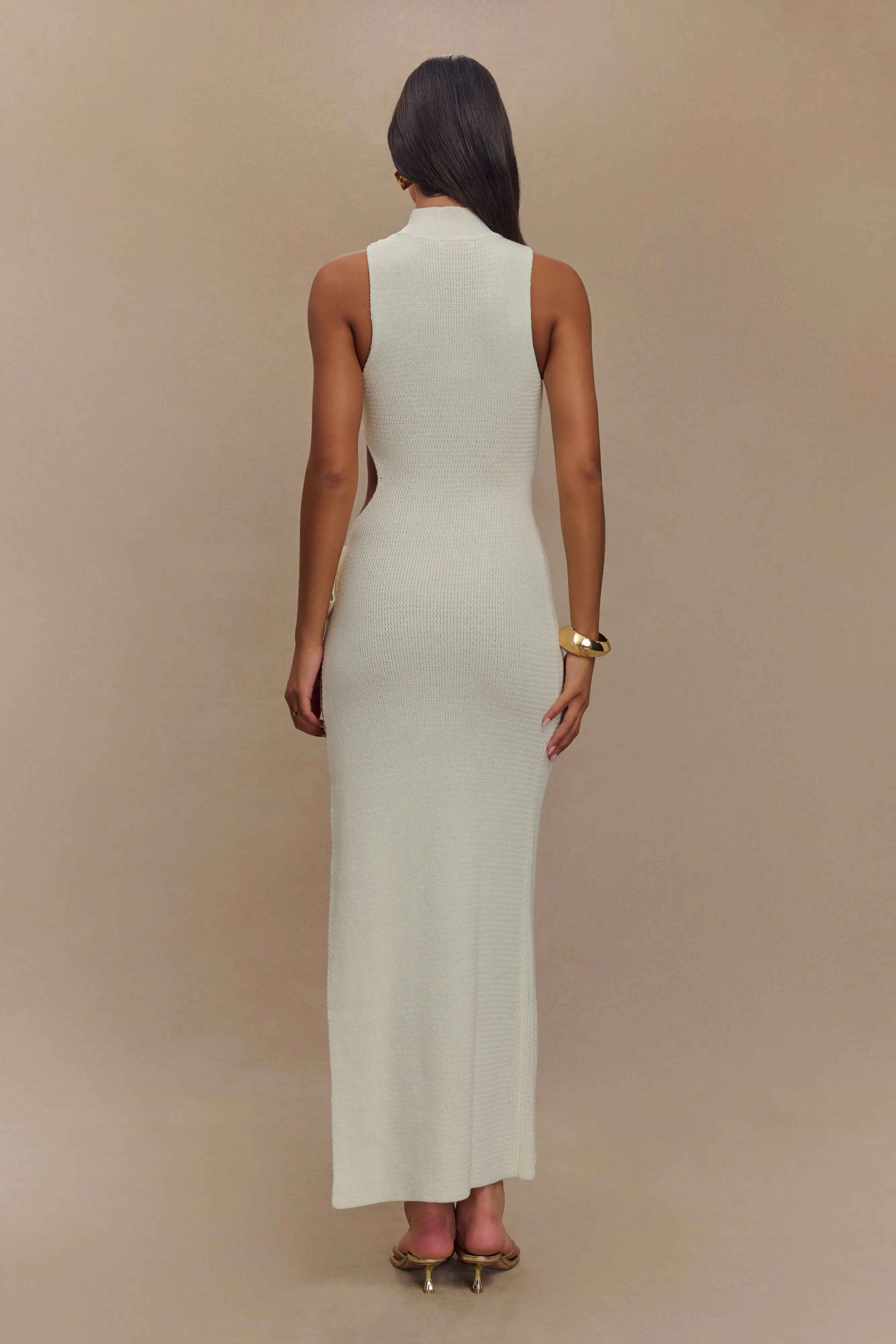 Stephanie Cut Out Knit Maxi Dress - Ivory sold by Meshki product image thumbnail 2