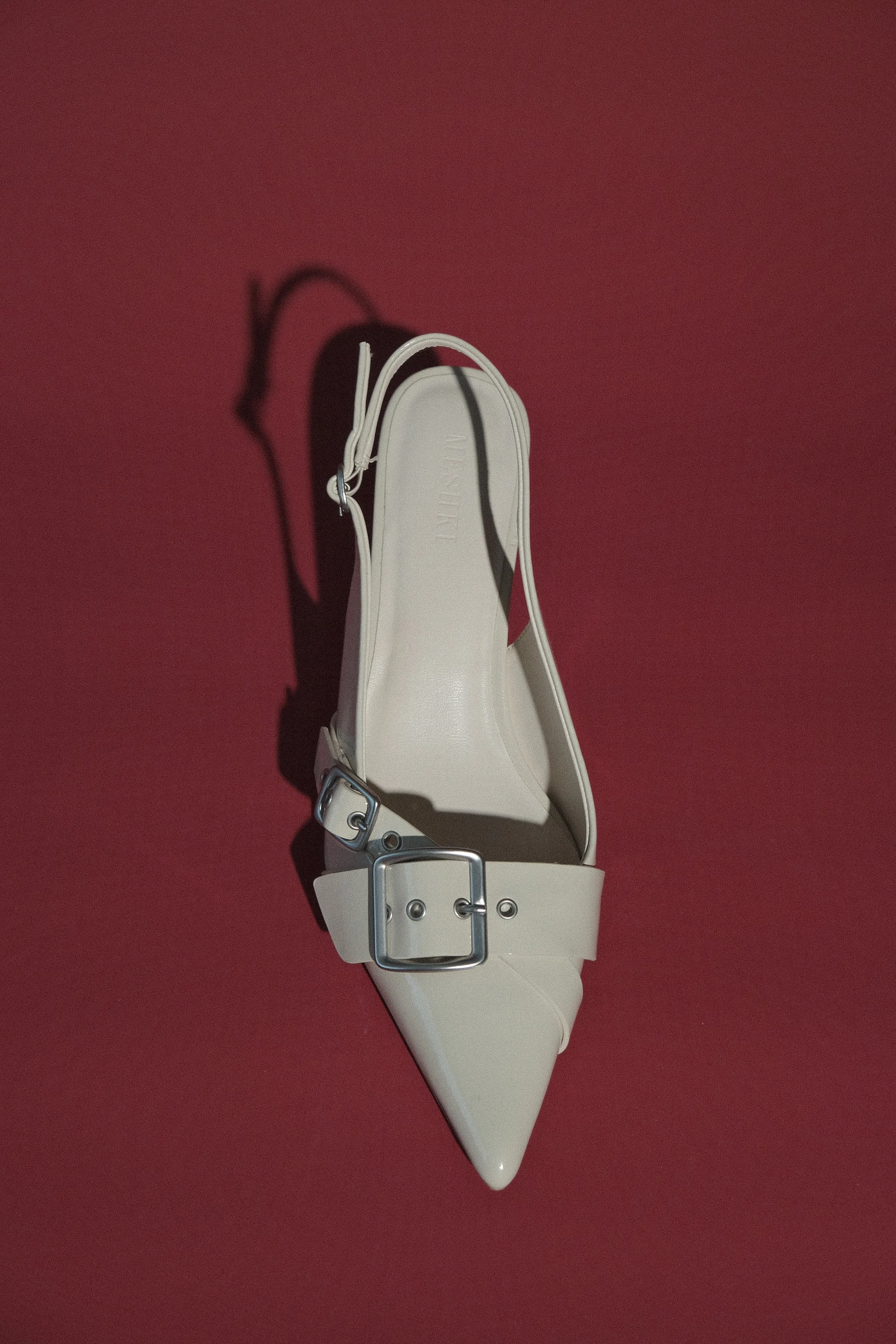 Hadley Buckle Sling Back Heels - Ivory sold by Meshki product image thumbnail 3