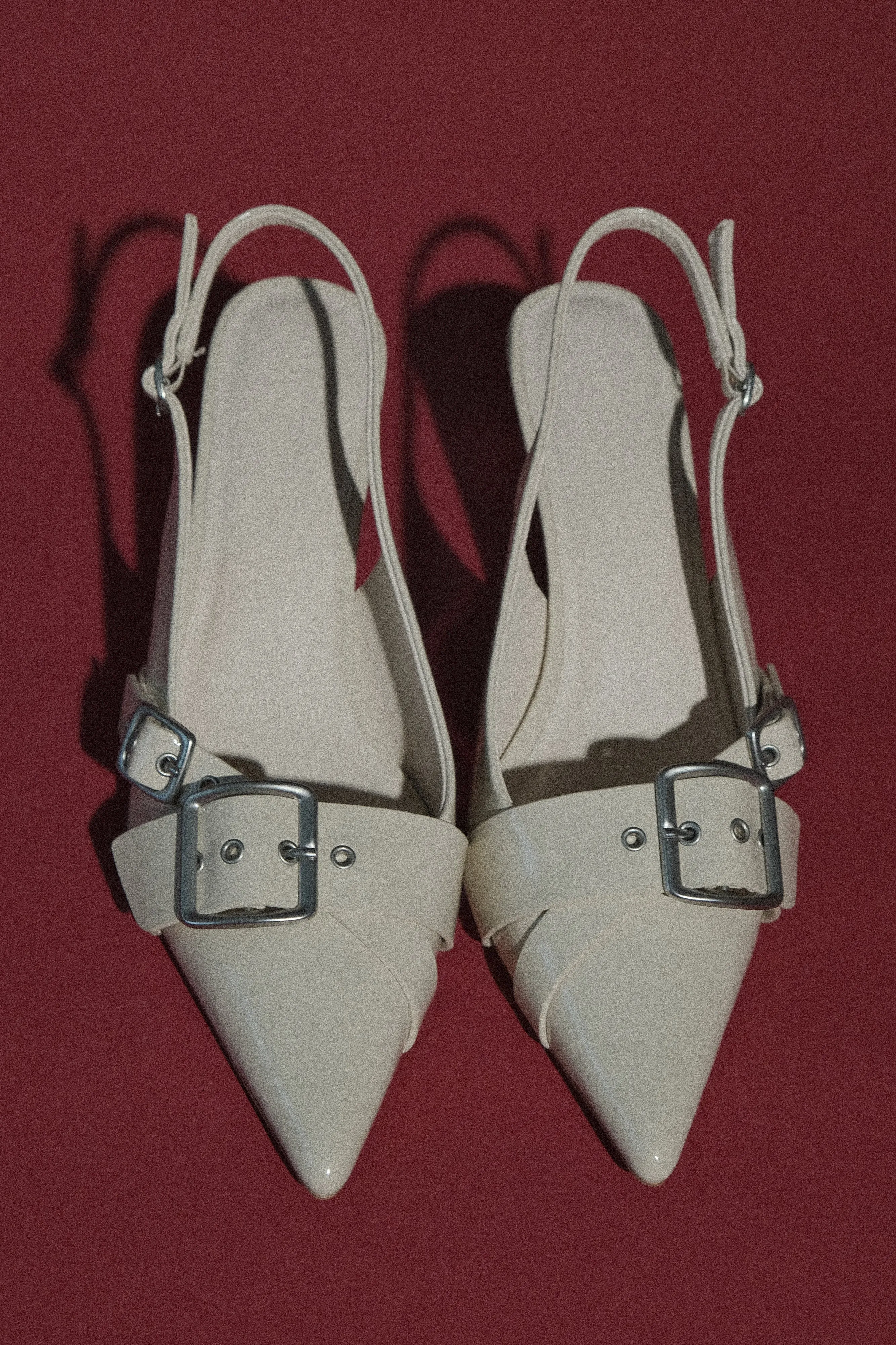 Hadley Buckle Sling Back Heels - Ivory sold by Meshki product image thumbnail 2