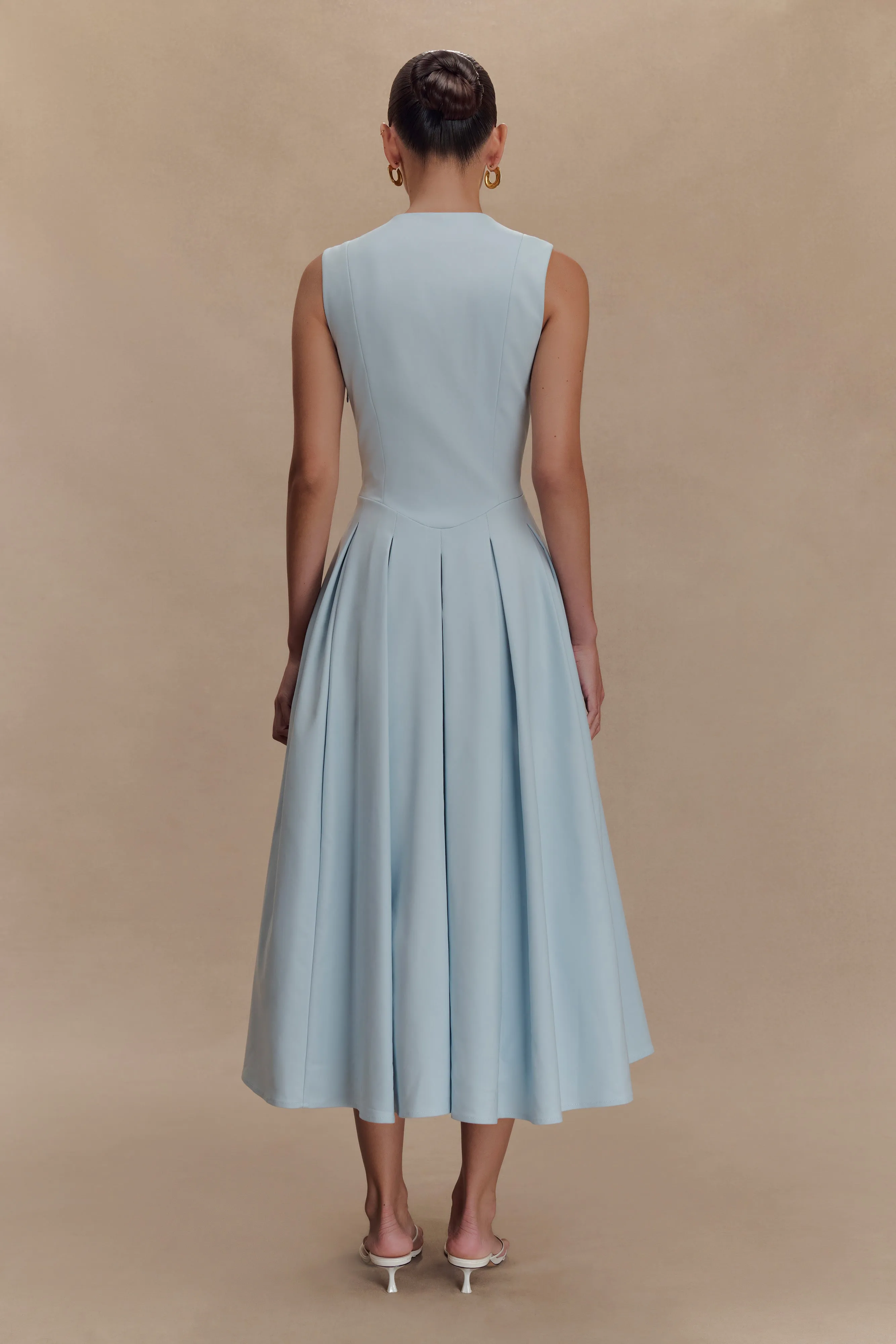 Keely Cotton Sleeveless Midi Dress - Sky Blue sold by Meshki product image thumbnail 2