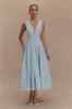 Keely Cotton Sleeveless Midi Dress - Sky Blue sold by Meshki