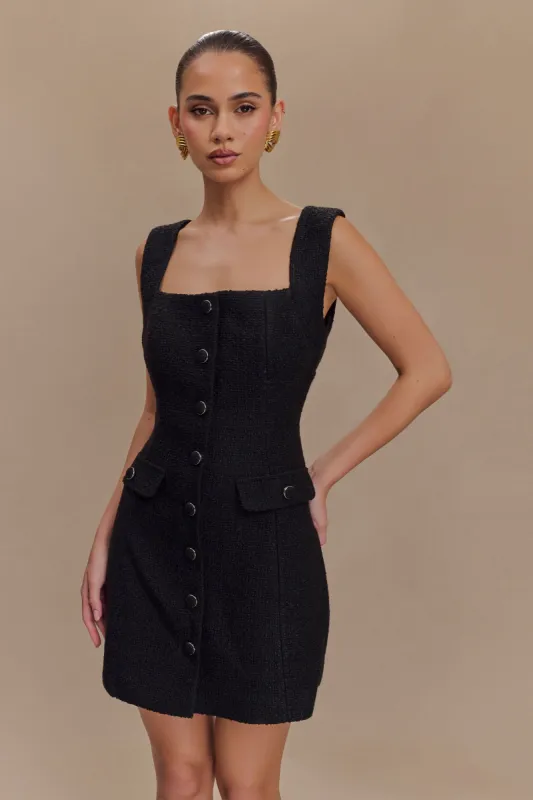 Desire Boucle Mini Dress - Black sold by Meshki