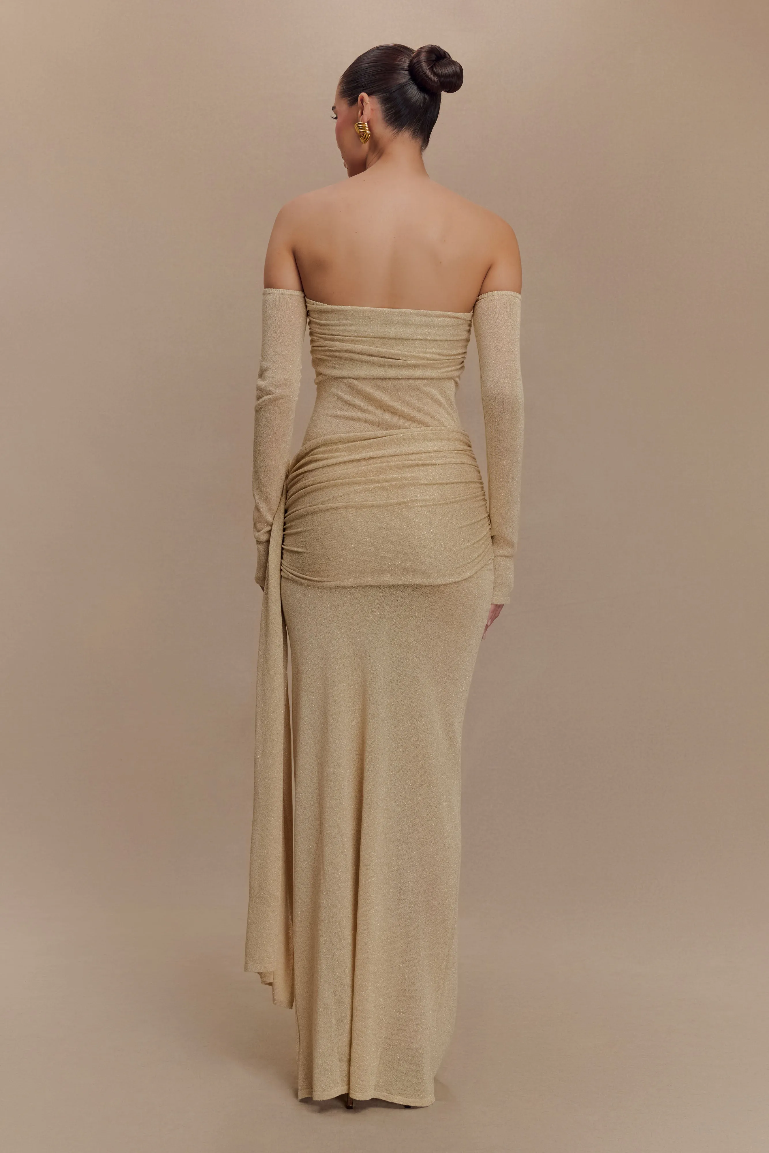 Ingrid Metallic Knit Maxi Dress - Bronze sold by Meshki product image thumbnail 2