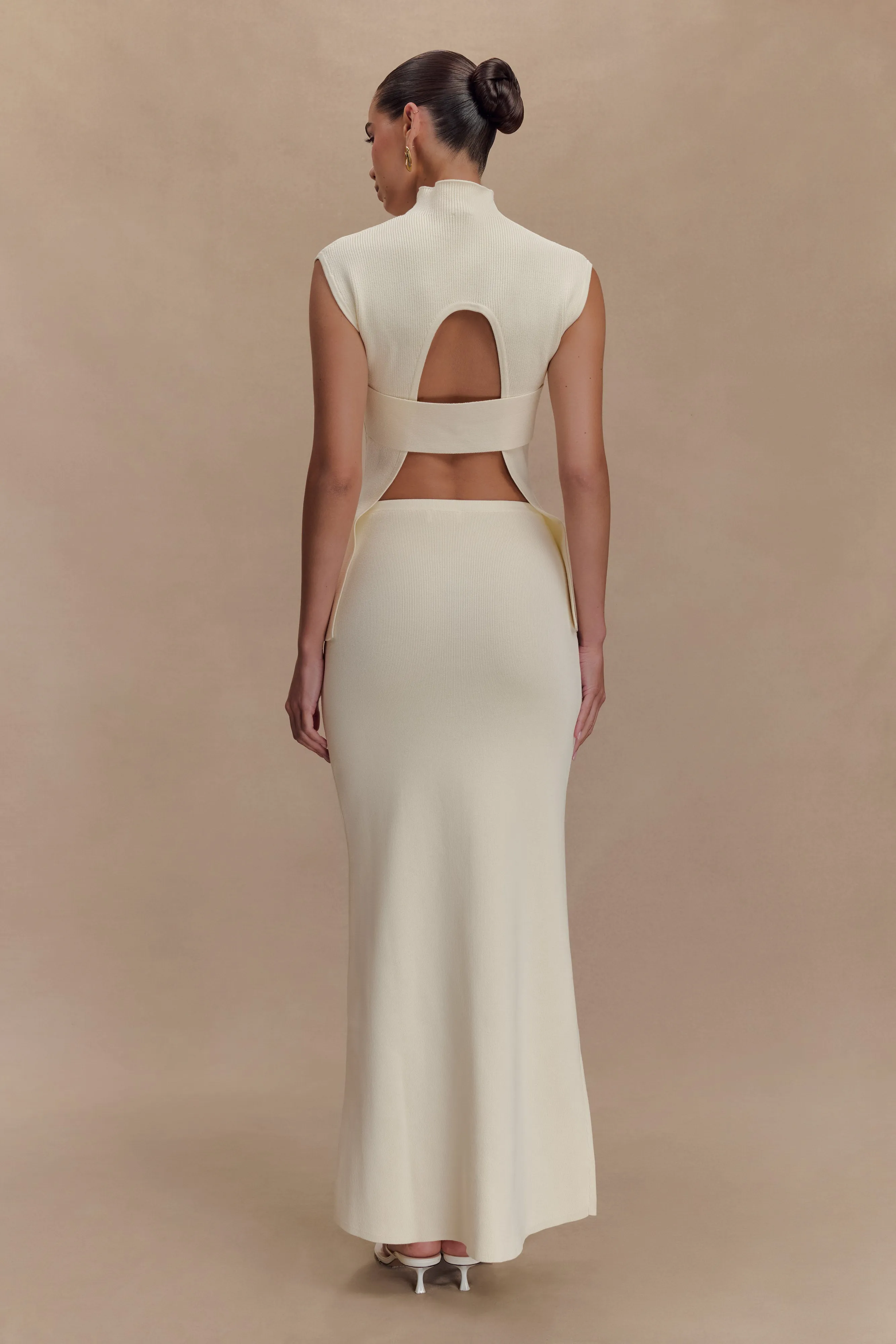 Maxine Knit Open Back Top - Ivory sold by Meshki product image thumbnail 3