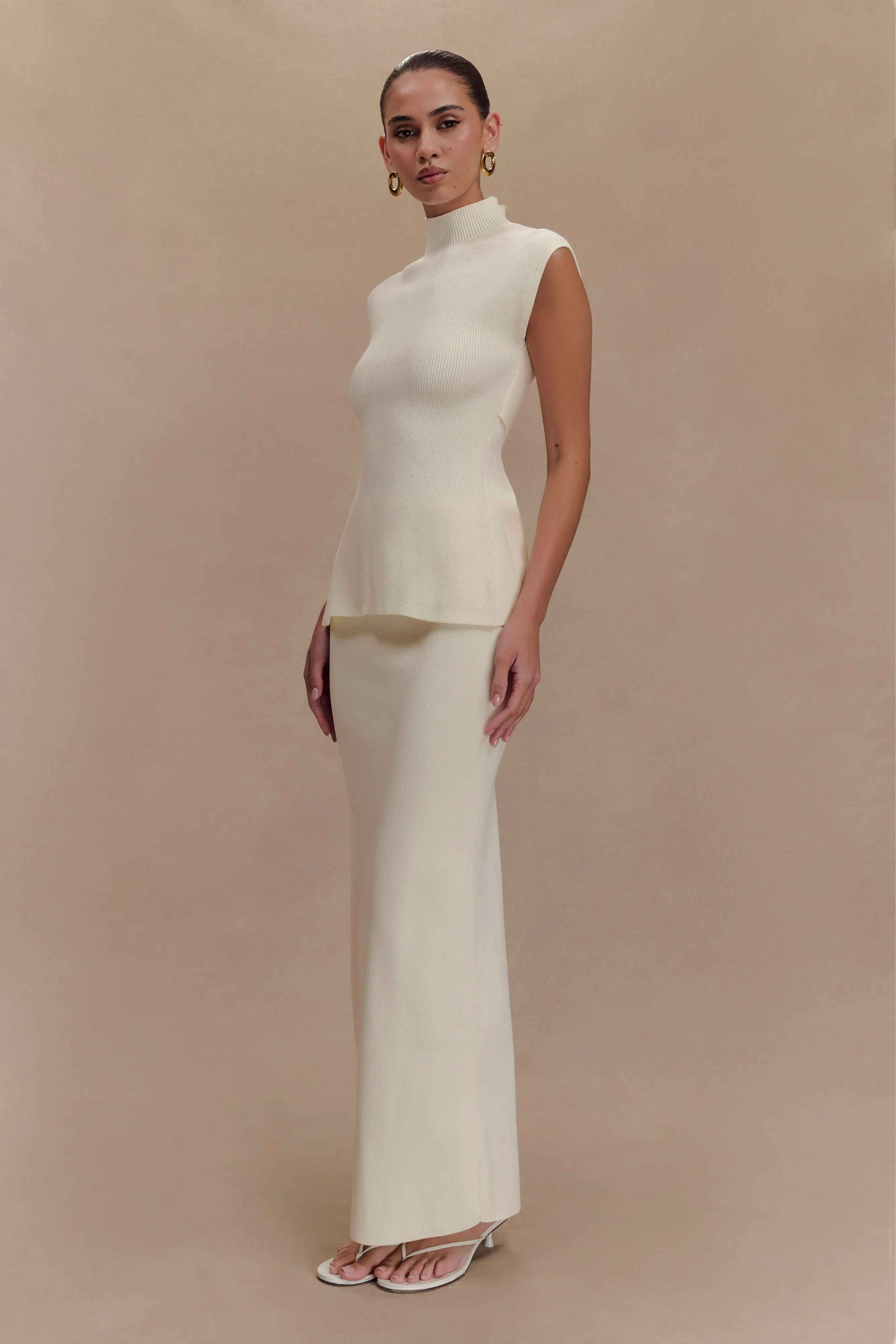 Maxine Knit Open Back Top - Ivory sold by Meshki product image thumbnail 4