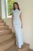 Maxine Knit Maxi Skirt - Light Blue sold by Meshki