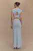 Maxine Knit Maxi Skirt - Light Blue sold by Meshki
